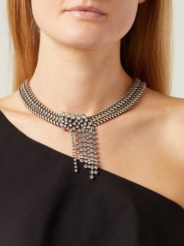 ISABEL MARANT Wild Shore crystal-embellished chain necklace ~ statement cocktail accessory - flipped