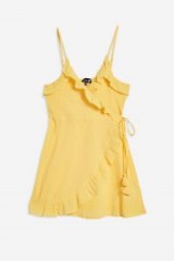 Topshop Orange Wrap Frill Mini Dress | strappy summer frock