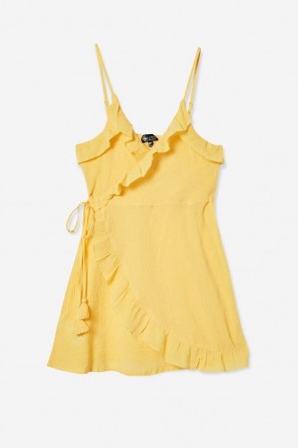 Topshop Orange Wrap Frill Mini Dress | strappy summer frock - flipped