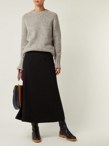 GABRIELA HEARST Ana grey cashmere crew neck sweater ~ essential autumn knitwear - flipped