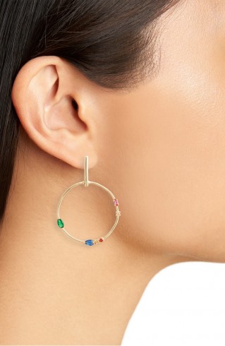 ARGENTO VIVO Rainbow Crystal Hoop Earrings ~ multicoloured crystals
