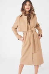 Lavish Alice asymmetric wool coat with storm flap | chic wrap coats | neutral autumn tones