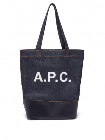 A.P.C. Axel Japanese-denim tote bag ~ large blue shopper