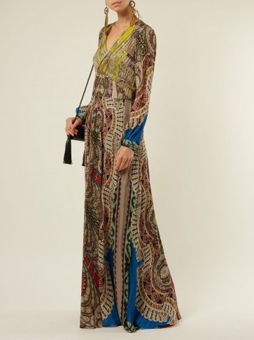 ETRO Bloodstone paisley-print silk gown ~ luxe boho maxi - flipped