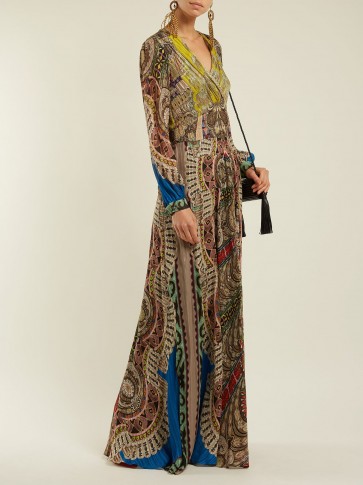 ETRO Bloodstone paisley-print silk gown ~ luxe boho maxi