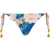 RIVER ISLAND Blue floral embellished bikini bottoms – tie side bikinis – summer holiday accessories