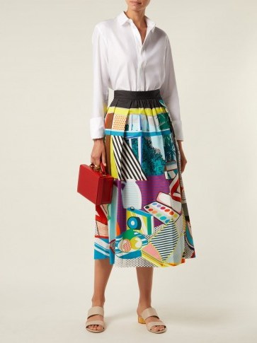MARY KATRANTZOU Bowles Pop Art-print cotton-blend skirt ~ fresh bold prints - flipped
