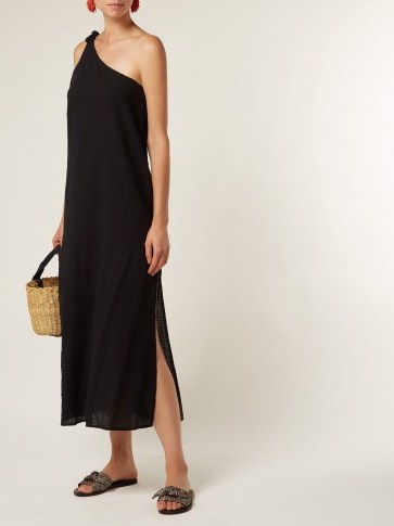 MARA HOFFMAN Camilla organic-cotton one-shoulder dress ~ effortless summer style - flipped