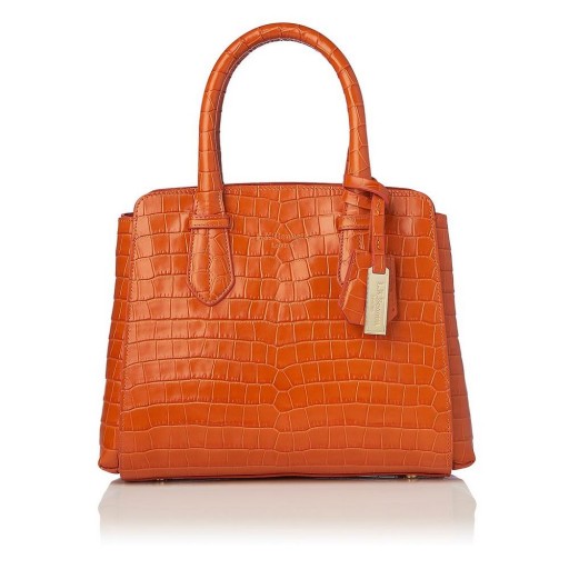L.K. Bennett CASSANDRA ORANGE ANIMAL PRINT TOTE BAG ~ chic tangerine handbag