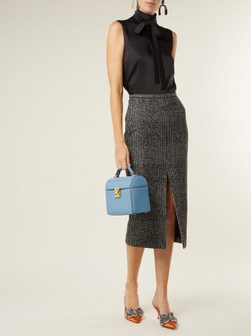 ROCHAS Check wool-blend pencil skirt ~ wardrobe essentials - flipped