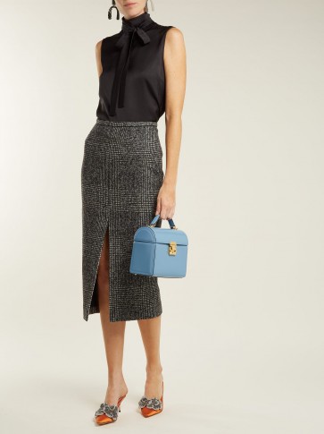 ROCHAS Check wool-blend pencil skirt ~ wardrobe essentials