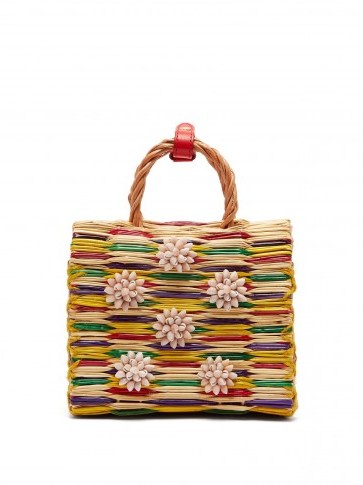 HEIMAT ATLANTICA Chito seashell-embellished basket bag. MINI STRAW BAGS - flipped