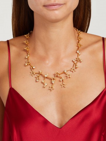 OSCAR DE LA RENTA Constellation crystal-embellished necklace ~ celestial statement jewellery