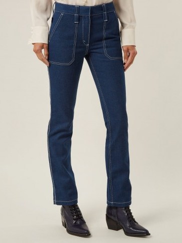 CHLOÉ Contrast-stitch stretch-denim jeans - flipped