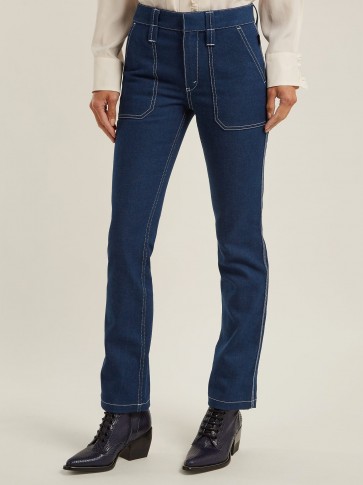 CHLOÉ Contrast-stitch stretch-denim jeans