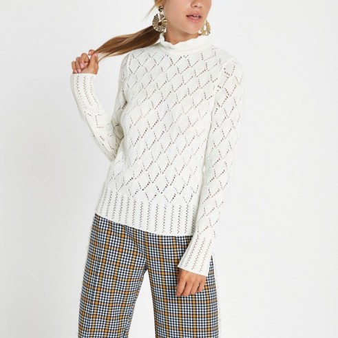 River Island Cream knit turtle neck jumper | neutral knits