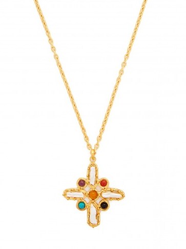 SYLVIA TOLEDANO Croix Baroque embellished cross pendant necklace ~ large jewelled crosses - flipped