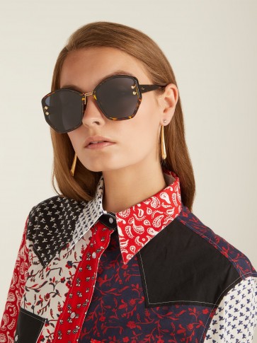 DIOR EYEWEAR DiorAddict2 brown tortoiseshell acetate sunglasses ~ big bold sunnies