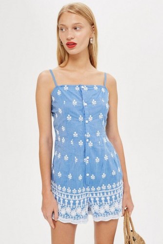 Topshop Embroidered Playsuit | holiday fashion - flipped