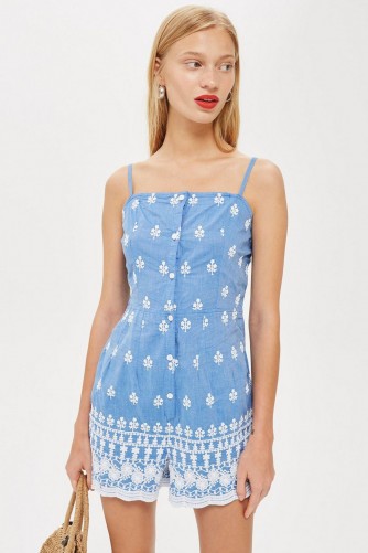 Topshop Embroidered Playsuit | holiday fashion