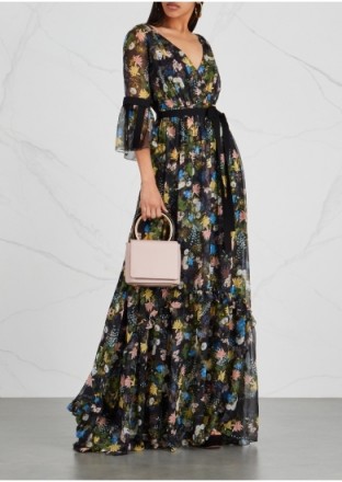 ERDEM Petunia floral-print tiered silk gown ~ feminine summer event look