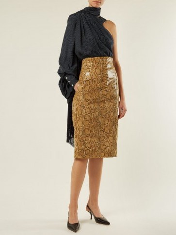 HILLIER BARTLEY Faux-python pencil skirt ~ reptile prints - flipped