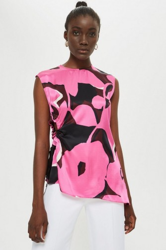 TOPSHOP Floral Cut Out Top by Boutique in Pink / bold prints