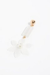 Zhuu Floral Resin Single Earring in White / summer statement accessory