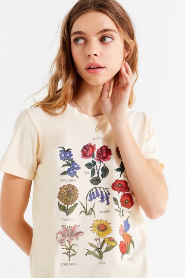Future State Flower Chart Tee Cream – floral print t-shirt