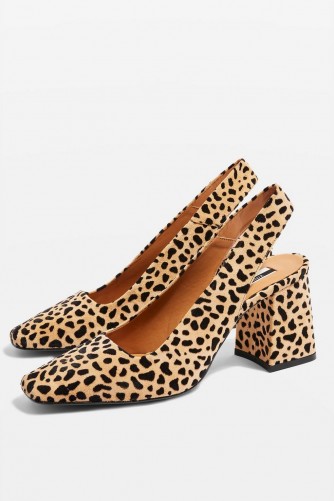 Topshop Gainor Slingback Shoes in True Leopard | animal print slingbacks