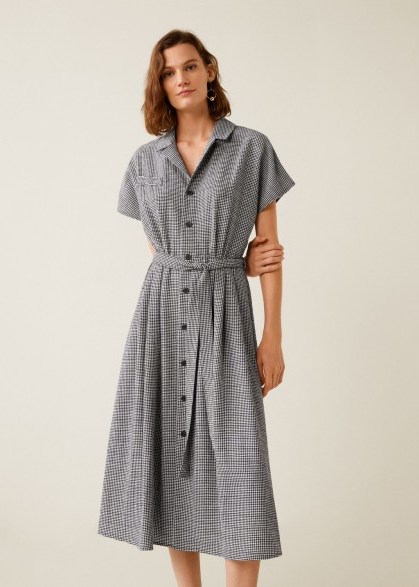 MANGO Gingham check dress in Black / vintage style - flipped