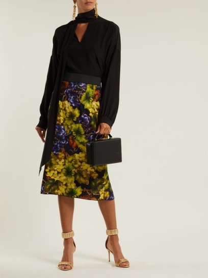 DOLCE & GABBANA Grape-print cady midi skirt ~ beautiful Italian clothing