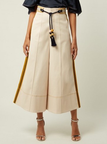 PETER PILOTTO High-rise wide-leg cream twill trousers ~ evening culottes - flipped