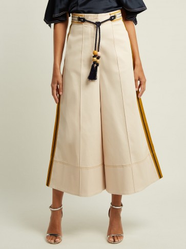 PETER PILOTTO High-rise wide-leg cream twill trousers ~ evening culottes
