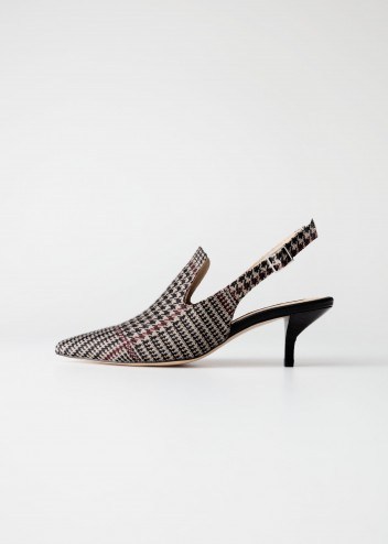 & other stories Houndstooth Slingback Kitten Heels / check print pumps - flipped