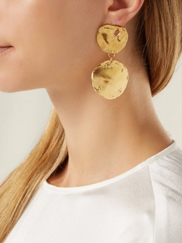 ALIGHIERI Il Fuoco gold-plated mismatched earrings ~ bold ancient style jewellery ~ large coin medallions - flipped