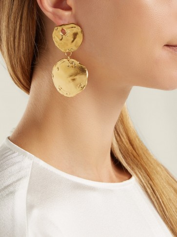 ALIGHIERI Il Fuoco gold-plated mismatched earrings ~ bold ancient style jewellery ~ large coin medallions
