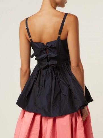MOLLY GODDARD Imogen gathered taffeta top ~ bow back detail ~ fit and flare - flipped