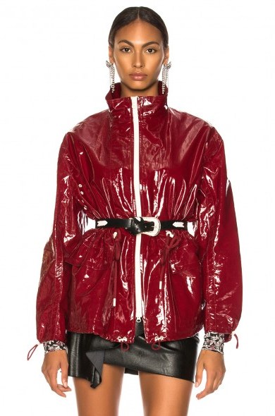 ISABEL MARANT Enzo Jacket burgundy / red high-shine jackets - flipped