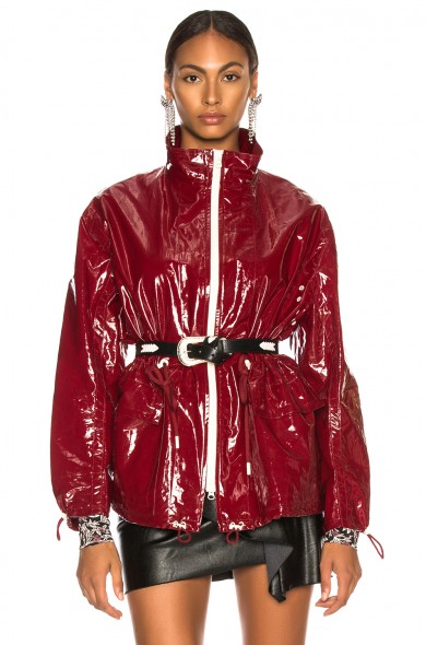 ISABEL MARANT Enzo Jacket burgundy / red high-shine jackets