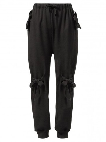 SIMONE ROCHA Jersey bow-pocket track pants ~ sports luxe jogger - flipped