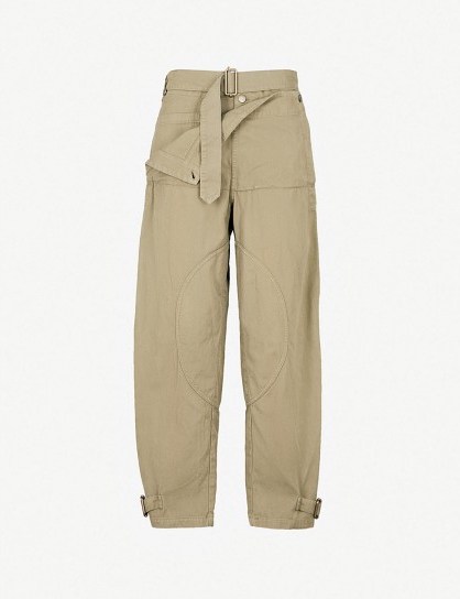 JW ANDERSON Pocket-panel straight-leg cotton-drill cargo trousers in khaki | utility pants - flipped