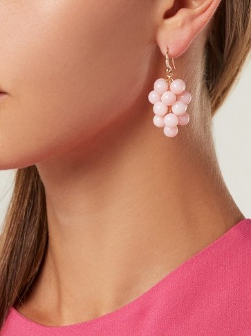 IRENE NEUWIRTH 18kt gold, diamond & pink opal drop earrings ~ fine statement jewellery - flipped