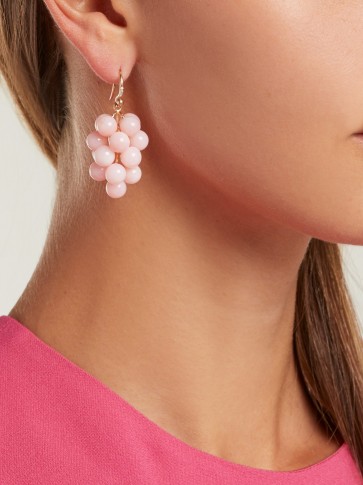 IRENE NEUWIRTH 18kt gold, diamond & pink opal drop earrings ~ fine statement jewellery