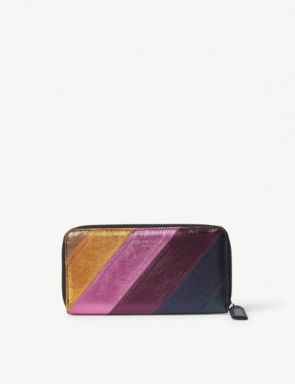 KURT GEIGER LONDON Metallic stripe purse – luxe leather accessory - flipped