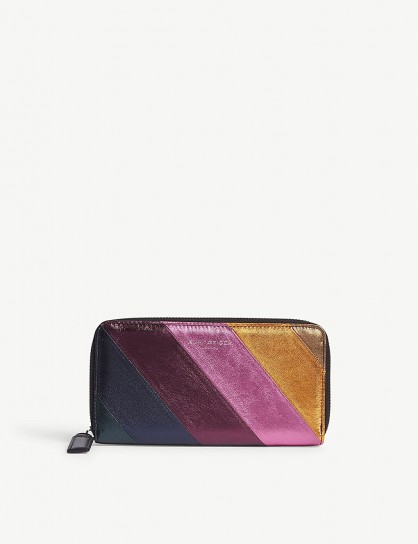 KURT GEIGER LONDON Metallic stripe purse – luxe leather accessory