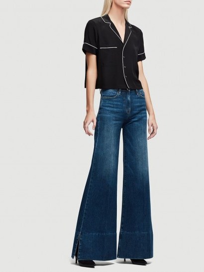 FRAME Le Palazzo Pant Slit IN Fisher Beach | 70s style jeans - flipped