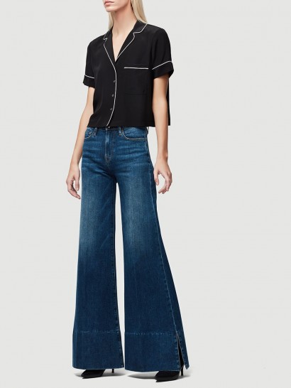 FRAME Le Palazzo Pant Slit IN Fisher Beach | 70s style jeans