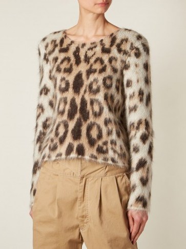 LOEWE Leopard-print mohair sweater ~ fluffy jumpers - flipped