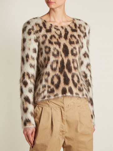 LOEWE Leopard-print mohair sweater ~ fluffy jumpers